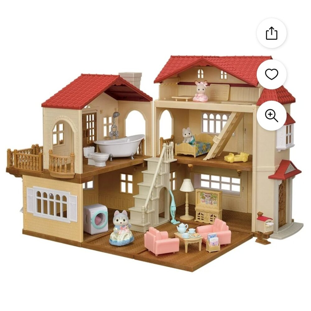 New Calico Critters Red Roof Country Home Gift Set - Picture 2 of 4